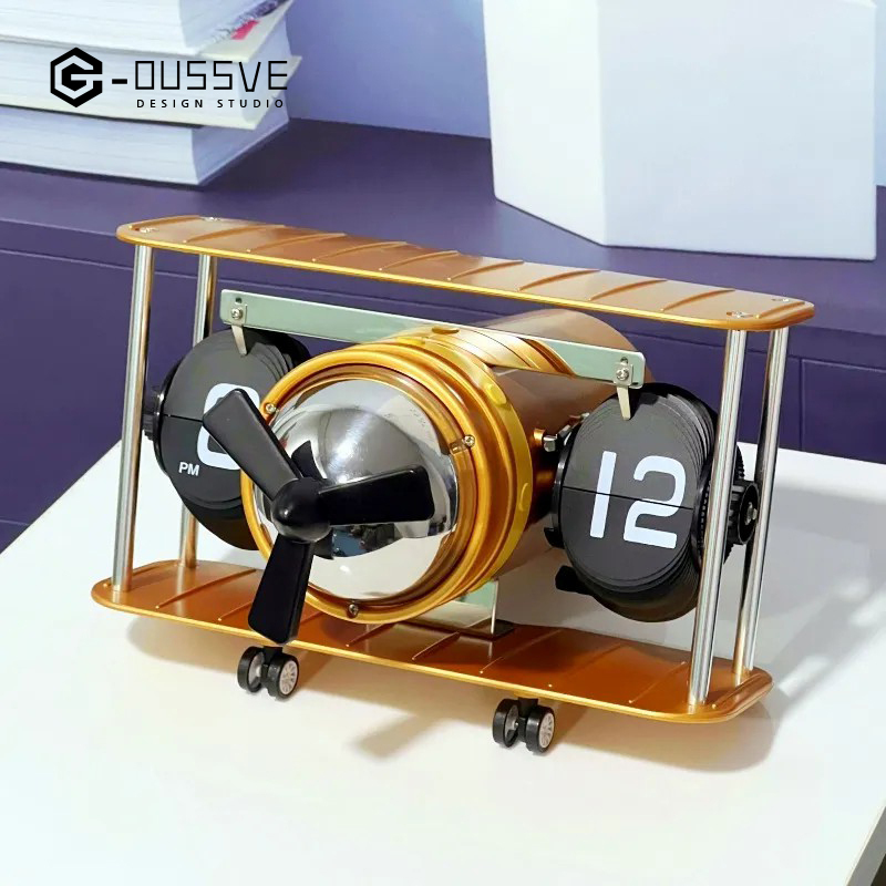 G-OUSSVE｜Automatic Page Flipping Mechanical Clock Balance Calendar European Creative Gateway Internet Celebrity Desktop Decoration