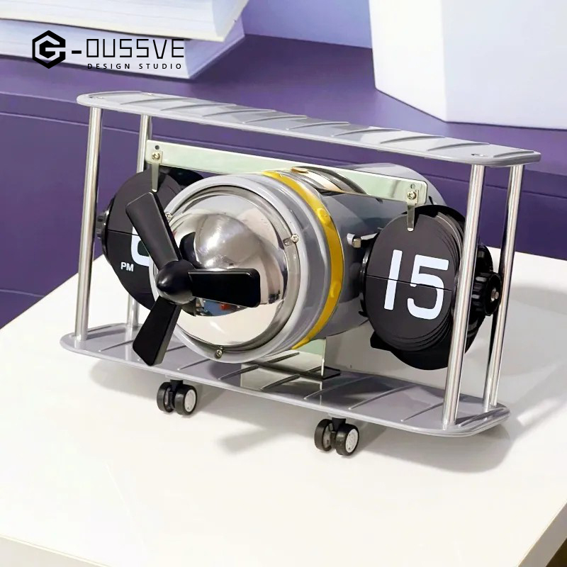 G-OUSSVE｜Automatic Page Flipping Mechanical Clock Balance Calendar European Creative Gateway Internet Celebrity Desktop Decoration