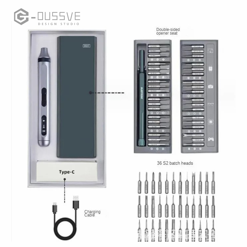 G-OUSSVE｜Mini Electric Screwdriver, Electric Screwdriver, Automatic Precision Screwdriver, Household Charging Driver, Mobile Phone Maintenance Tool Set