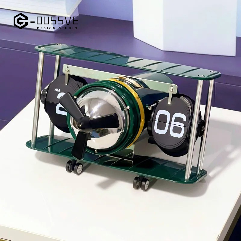 G-OUSSVE｜Automatic Page Flipping Mechanical Clock Balance Calendar European Creative Gateway Internet Celebrity Desktop Decoration