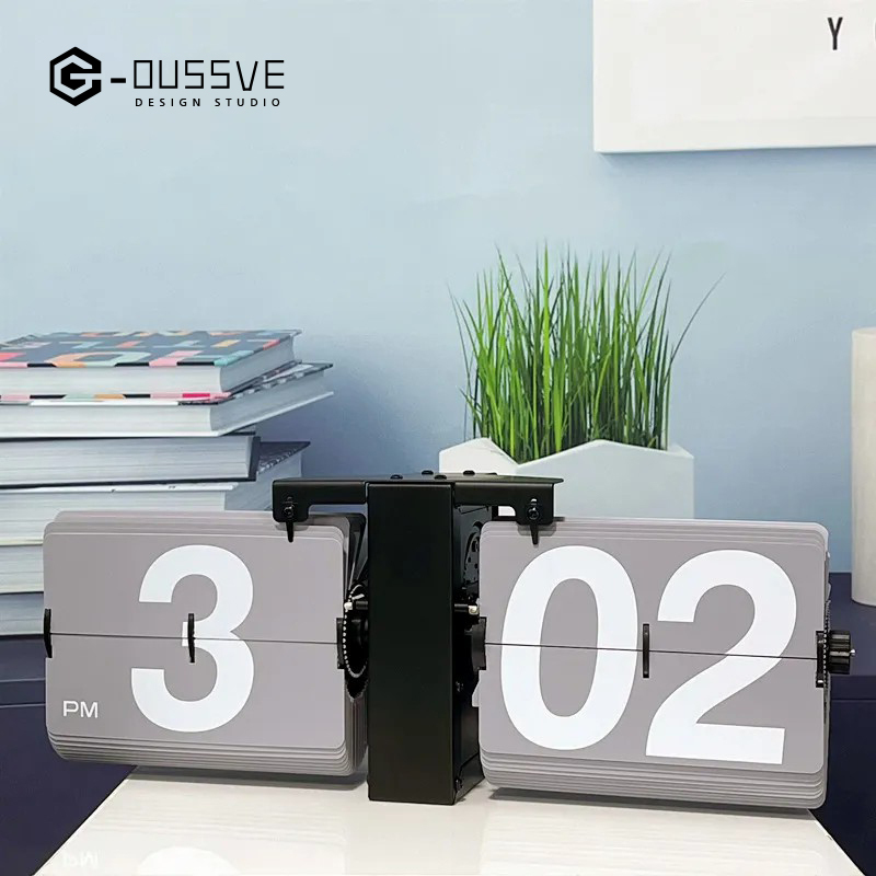 G-OUSSVE｜Automatic Page Flipping Mechanical Clock Balance Calendar European Creative Gateway Internet Celebrity Desktop Decoration