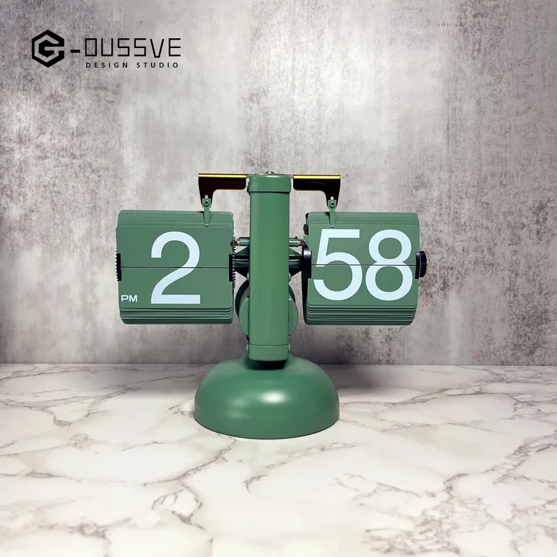 G-OUSSVE｜Automatic Page Flipping Mechanical Clock Balance Calendar European Creative Gateway Internet Celebrity Desktop Decoration