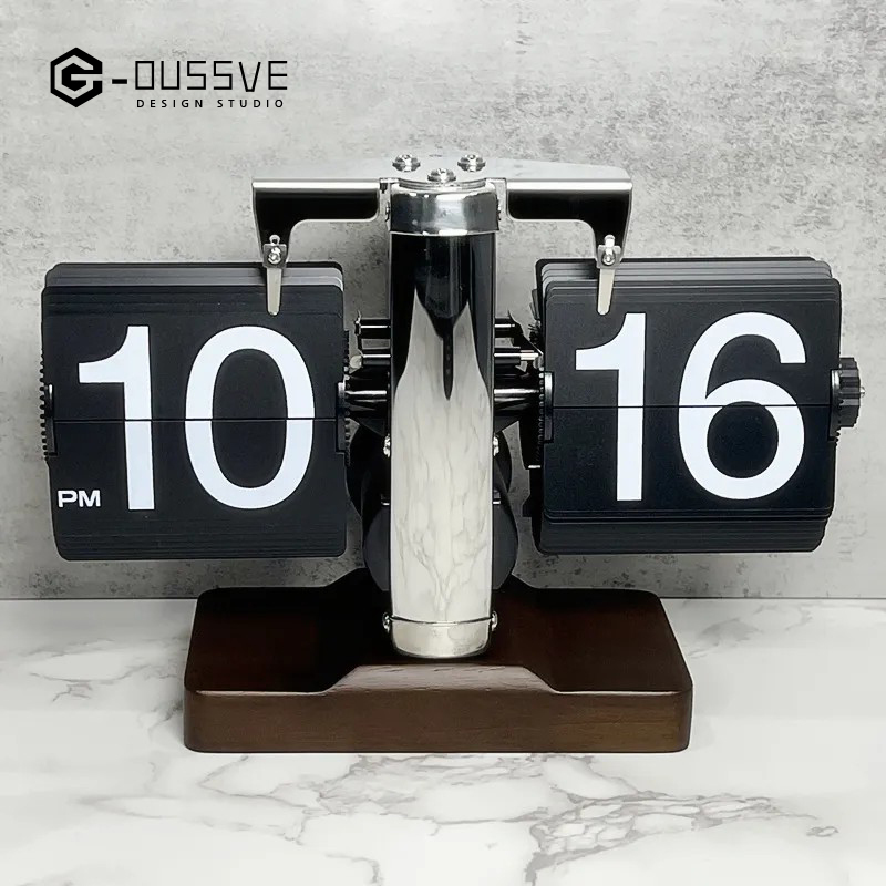 G-OUSSVE｜Automatic Page Flipping Mechanical Clock Balance Calendar European Creative Gateway Internet Celebrity Desktop Decoration