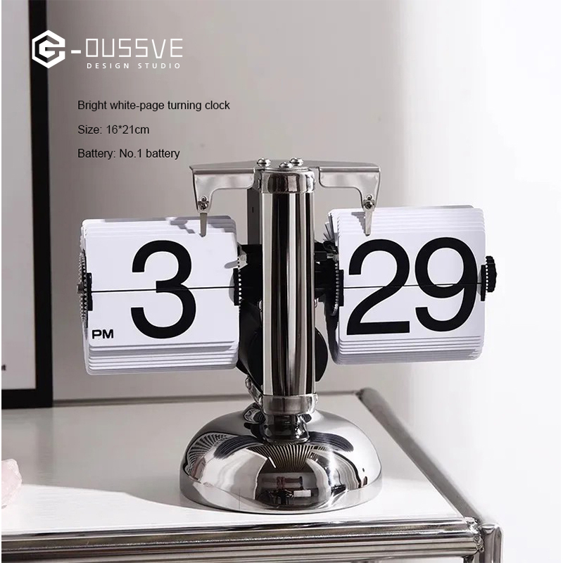 G-OUSSVE｜Automatic Page Flipping Mechanical Clock Balance Calendar European Creative Gateway Internet Celebrity Desktop Decoration