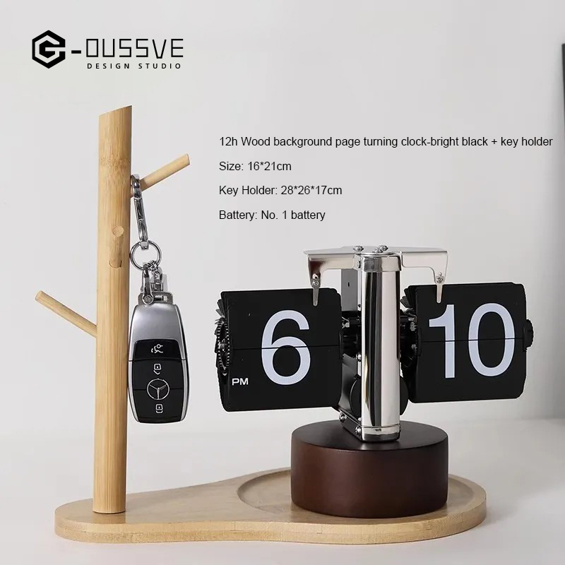 G-OUSSVE｜Automatic Page Flipping Mechanical Clock Balance Calendar European Creative Gateway Internet Celebrity Desktop Decoration
