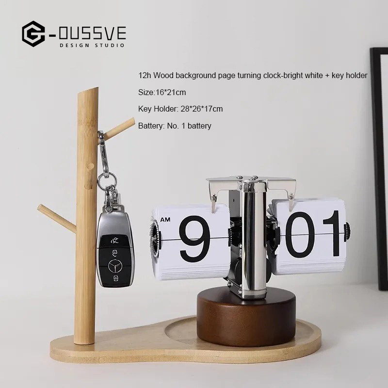 G-OUSSVE｜Automatic Page Flipping Mechanical Clock Balance Calendar European Creative Gateway Internet Celebrity Desktop Decoration