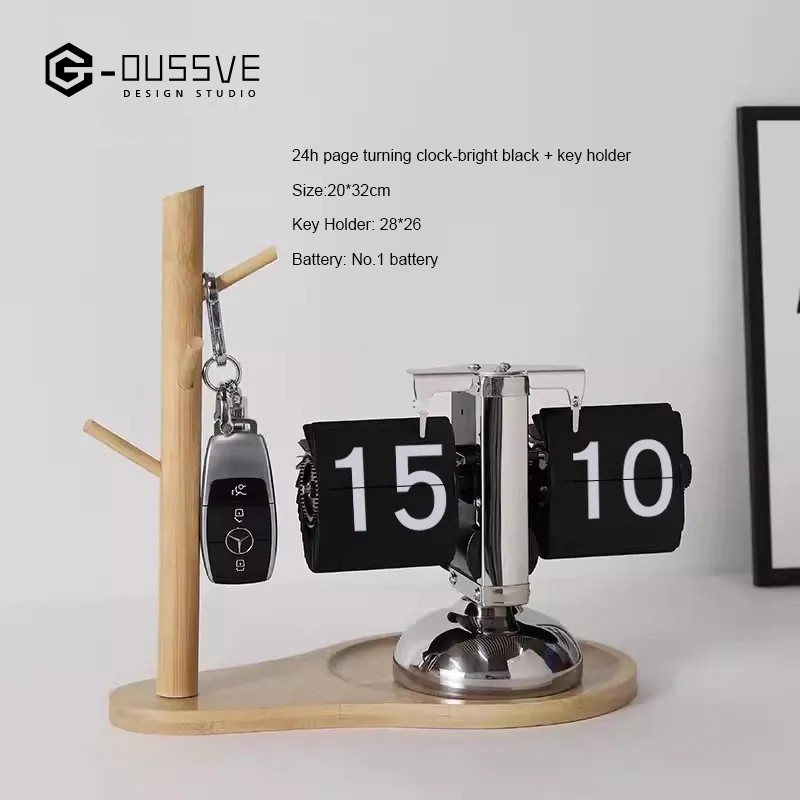 G-OUSSVE｜Automatic Page Flipping Mechanical Clock Balance Calendar European Creative Gateway Internet Celebrity Desktop Decoration