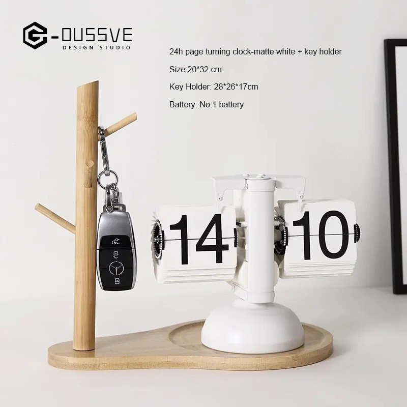 G-OUSSVE｜Automatic Page Flipping Mechanical Clock Balance Calendar European Creative Gateway Internet Celebrity Desktop Decoration