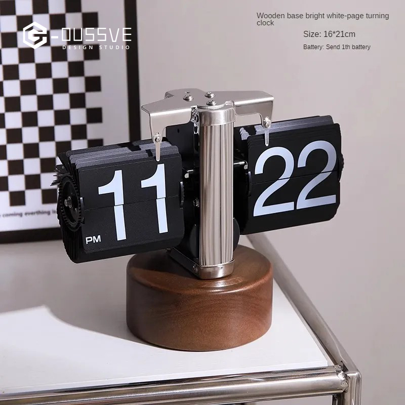 G-OUSSVE｜Automatic Page Flipping Mechanical Clock Balance Calendar European Creative Gateway Internet Celebrity Desktop Decoration