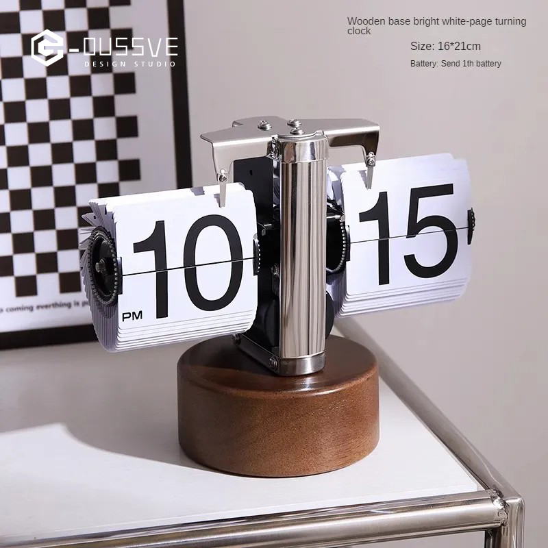 G-OUSSVE｜Automatic Page Flipping Mechanical Clock Balance Calendar European Creative Gateway Internet Celebrity Desktop Decoration