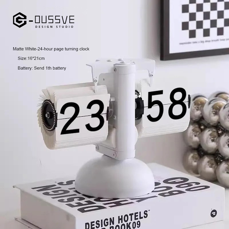 G-OUSSVE｜Automatic Page Flipping Mechanical Clock Balance Calendar European Creative Gateway Internet Celebrity Desktop Decoration