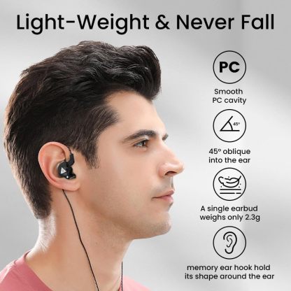 G-OUSSVE | Portable Wired In-Ear Earphones with 8D HiFi Bass, Noise-Canceling Mic, Sweatproof for Gaming, PS/XBOX, Running & Gym, 3D Stereo Sound, Subwoofer Audio, In-Ear Monitor, High-Fidelity Wired Headphones