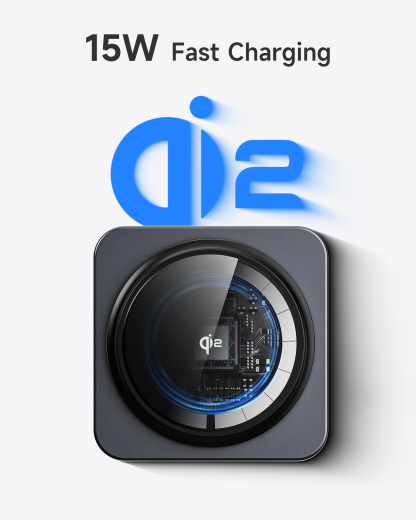 G-OUSSVE | 3-in-1 Foldable Magnetic Wireless Charging Station Qi2 Certified 15W Travel Charger Stand Dock for iPhone 17/16/15/14/13/12 Series Apple Watch AirPods