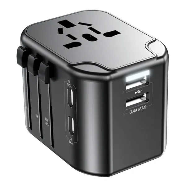 G-OUSSVE | Universal   Travel   Adapter   with   USB-C   &   USB   Ports