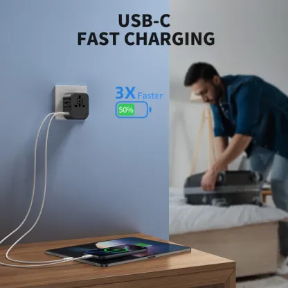 G-OUSSVE | Universal   Travel   Adapter   with   USB-C   &   USB   Ports