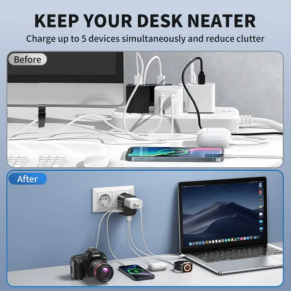 G-OUSSVE | Universal   Travel   Adapter   with   USB-C   &   USB   Ports