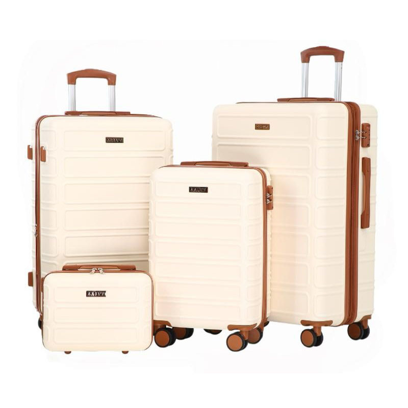 G-OUSSVE | 4 Piece Expandable Luggage Sets, ABS Travel Suitcase Set with Double Spinner Wheels, TSA Lock Hardshell Durable Traveling Bag Luggage Sets (13/20/26/28in) Gift for Back to School