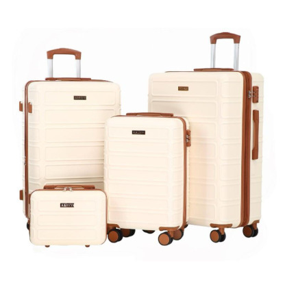 G-OUSSVE | 4 Piece Expandable Luggage Sets, ABS Travel Suitcase Set with Double Spinner Wheels, TSA Lock Hardshell Durable Traveling Bag Luggage Sets (13/20/26/28in) Gift for Back to School