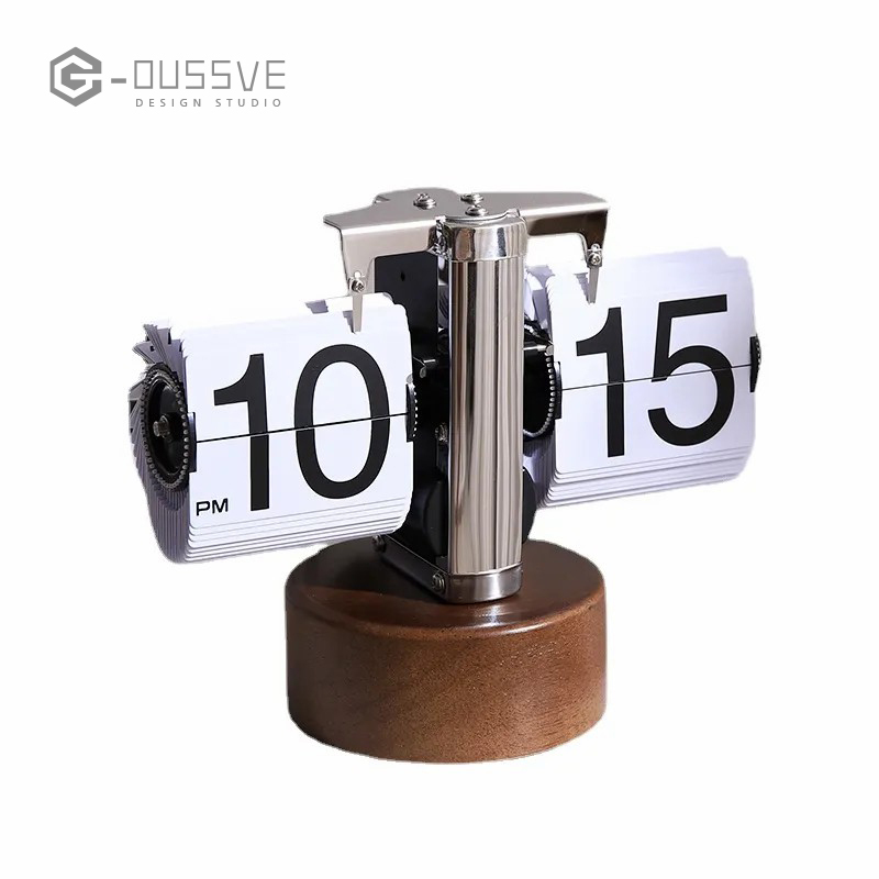G-OUSSVE｜Automatic Page Flipping Mechanical Clock Balance Calendar European Creative Gateway Internet Celebrity Desktop Decoration