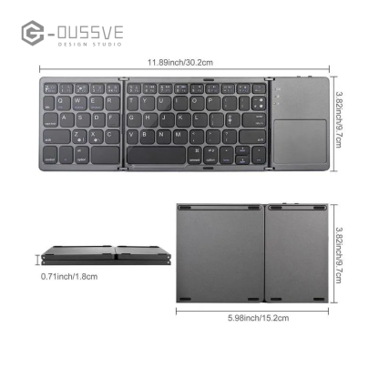 G-OUSSVE｜Ultra-thin Wireless Mini Bluetooth-compatible Keyboard, Foldable & Simple Design Tablet Keyboard for Household & Office