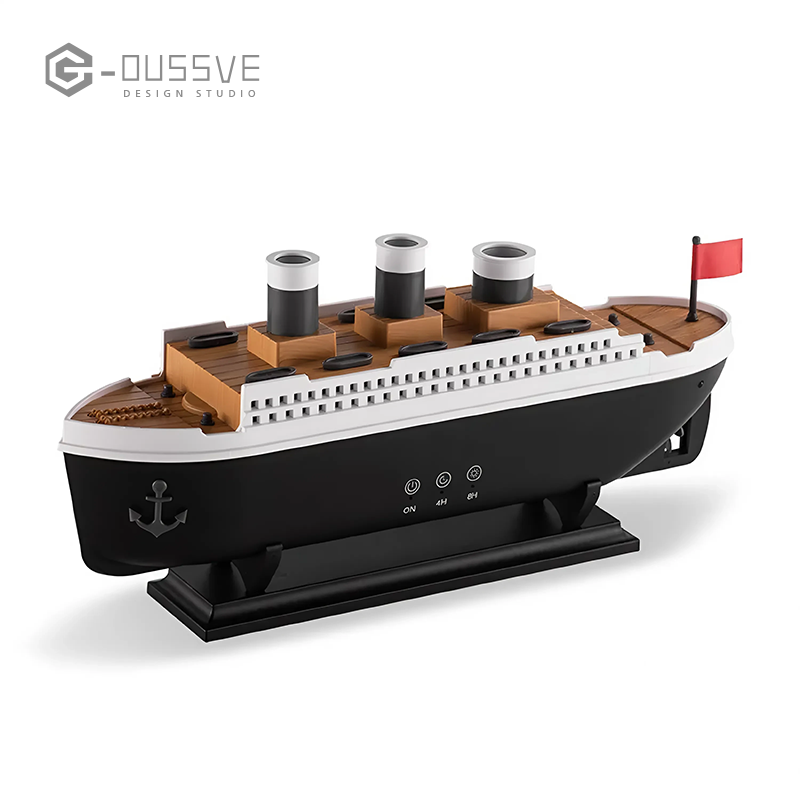 G-OUSSVE | Ship Design Air Humidifier,Remote Control Timing Adjustable Double Mode Air Diffuser,Home Decor with Remote Control