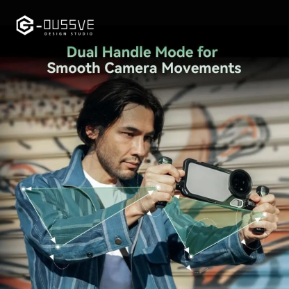 G-OUSSVE｜Brandon Li Mobile Video Kit for iPhone15 Pro Max Co-Design Edition with Wireless Quick Release Dual Handles VND Phone Filter and Filter Adapter for Video Content Creator-  4407,Phone Cage for iPhone 15 Pro