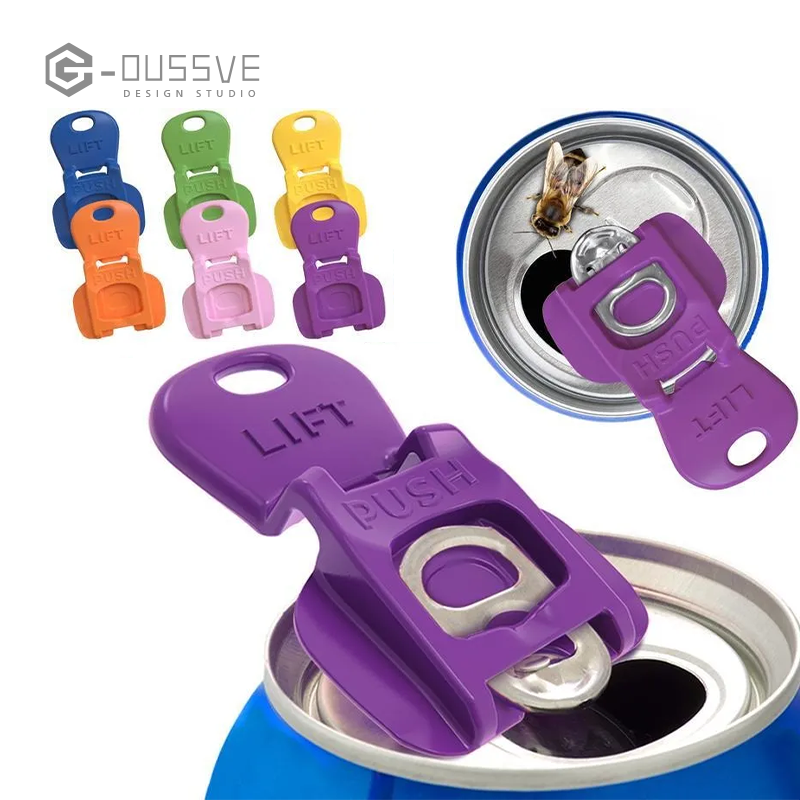 G-OUSSVE｜Colorful Can Opener Set Grub Beverage Barricade - Drink Protector, Shields Soda/Beer from Bugs & Dust, Ideal for Parties, BBQ, Beach Kitchen Utensils (Color Random)