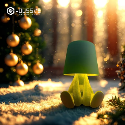 G-OUSSVE｜Cute Doll Design Table Lamp, 1 Count USB Rechargeable 3-level Dimmable Night Light, Decorative Light for Bedroom, Living Room, Office