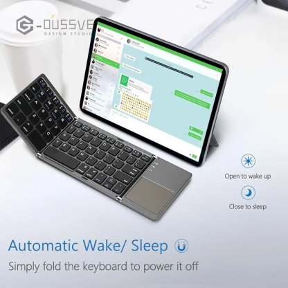 G-OUSSVE｜Ultra-thin Wireless Mini Bluetooth-compatible Keyboard, Foldable & Simple Design Tablet Keyboard for Household & Office