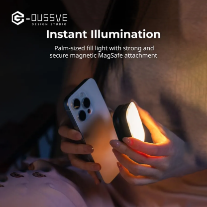 G-OUSSVE｜Magnetic Selfie Light for iPhone, Phone Light with a Mirror, Instant Attachment for MagSafe, for Selfies, Video Conference, Vibe P48 Black/White 4656/4933 Convenient Vlogging kit