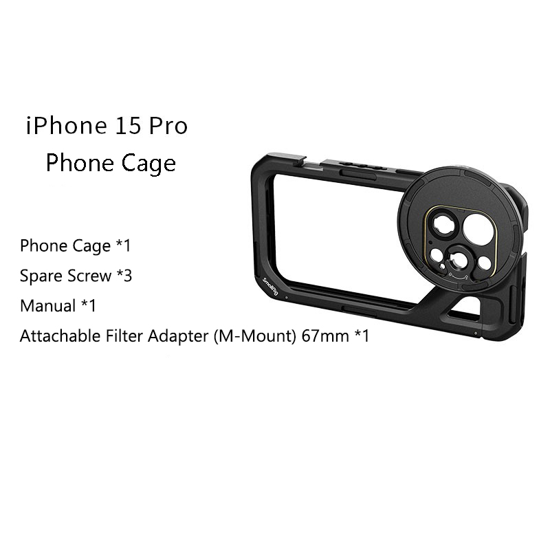 G-OUSSVE｜Brandon Li Mobile Video Kit for iPhone15 Pro Max Co-Design Edition with Wireless Quick Release Dual Handles VND Phone Filter and Filter Adapter for Video Content Creator-  4407,Phone Cage for iPhone 15 Pro