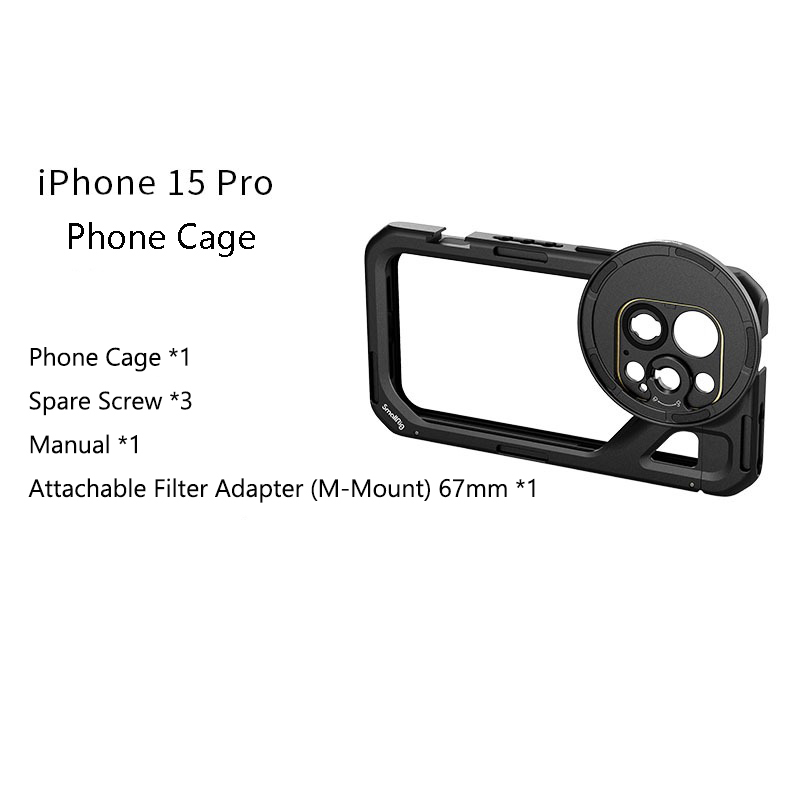 G-OUSSVE｜Brandon Li Mobile Video Kit for iPhone15 Pro Max Co-Design Edition with Wireless Quick Release Dual Handles VND Phone Filter and Filter Adapter for Video Content Creator-  4407,Phone Cage for iPhone 15 Pro