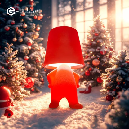 G-OUSSVE｜Cute Doll Design Table Lamp, 1 Count USB Rechargeable 3-level Dimmable Night Light, Decorative Light for Bedroom, Living Room, Office