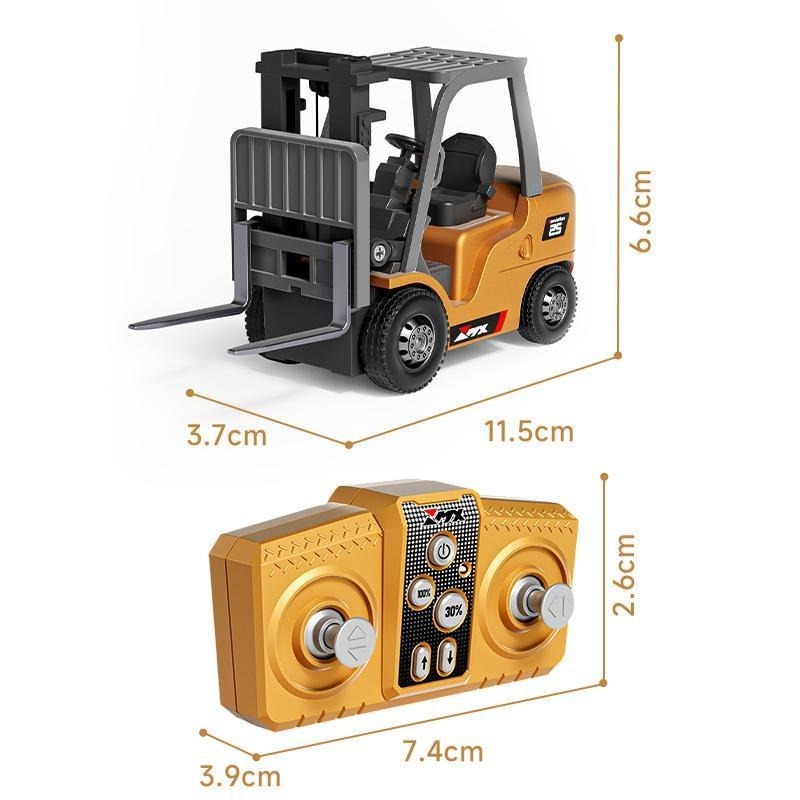 G-OUSSVE 1/64 RC Crane Truck work Toy - 6 Channel 2 Mode Mini Remote Control Construction Vehicle, Rechargeable, 2-in-1 Lift & Grab Arm for Kids & Adults Party Play