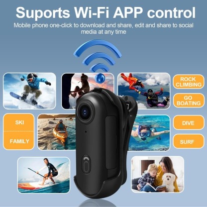 G-OUSSVE 4K Thumb Action Camera, Thumb POV Portable Body Cam, Tiny Size, Hands Free, Mount Anywhere Magnetic Sport DV, Bike Cycling, Pet, Vlogging Card Water Proof