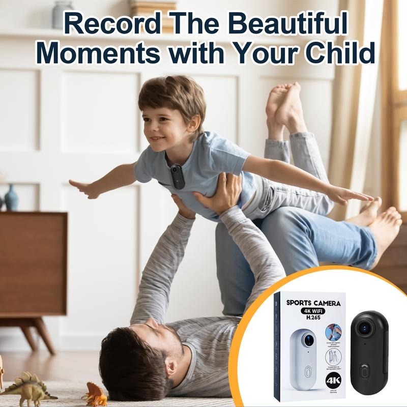 G-OUSSVE 4K Thumb Action Camera, Thumb POV Portable Body Cam, Tiny Size, Hands Free, Mount Anywhere Magnetic Sport DV, Bike Cycling, Pet, Vlogging Card Water Proof