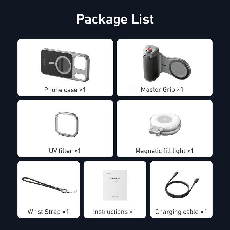 G-OUSSVE Retro Leather Master Grip Camera Handle for iPhone 17 Pro Max/Pro – Pro Filmmaking Kit with Graphene Cooling Phone Case, Mag Safe Wireless Charging, Shutter & Dial Controls, Tripod, Magnetic Filter, iPhone 17 Accessories for Vlog, Selfie, Video