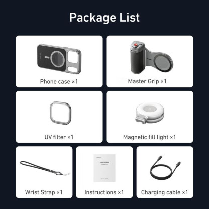 G-OUSSVE Retro Leather Master Grip Camera Handle for iPhone 17 Pro Max/Pro – Pro Filmmaking Kit with Graphene Cooling Phone Case, Mag Safe Wireless Charging, Shutter & Dial Controls, Tripod, Magnetic Filter, iPhone 17 Accessories for Vlog, Selfie, Video