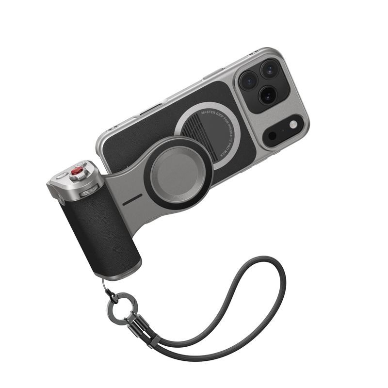 G-OUSSVE Retro Leather Master Grip Camera Handle for iPhone 17 Pro Max/Pro – Pro Filmmaking Kit with Graphene Cooling Phone Case, Mag Safe Wireless Charging, Shutter & Dial Controls, Tripod, Magnetic Filter, iPhone 17 Accessories for Vlog, Selfie, Video