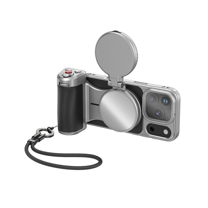 G-OUSSVE Retro Leather Master Grip Camera Handle for iPhone 17 Pro Max/Pro – Pro Filmmaking Kit with Graphene Cooling Phone Case, Mag Safe Wireless Charging, Shutter & Dial Controls, Tripod, Magnetic Filter, iPhone 17 Accessories for Vlog, Selfie, Video