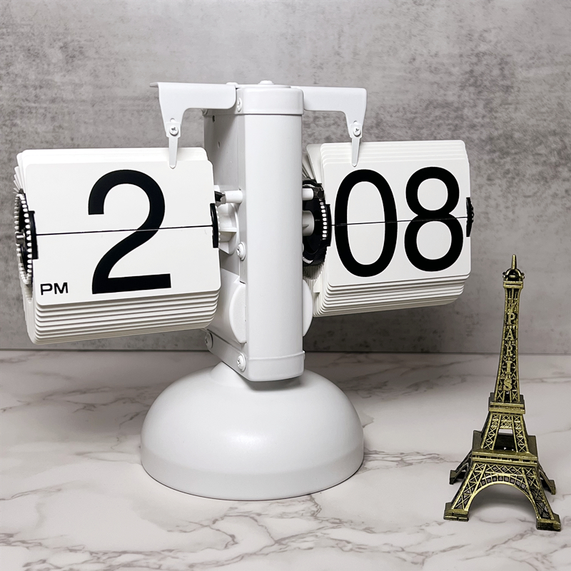 Creative Mechanical Automatic Page Turning Clock Desktop Simple Retro Table Digital Pendulum Clock Minimalist Decorative Table Clock