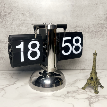 Creative Mechanical Automatic Page Turning Clock Desktop Simple Retro Table Digital Pendulum Clock Minimalist Decorative Table Clock