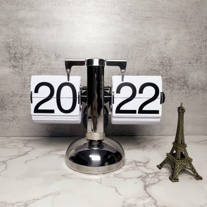 Creative Mechanical Automatic Page Turning Clock Desktop Simple Retro Table Digital Pendulum Clock Minimalist Decorative Table Clock