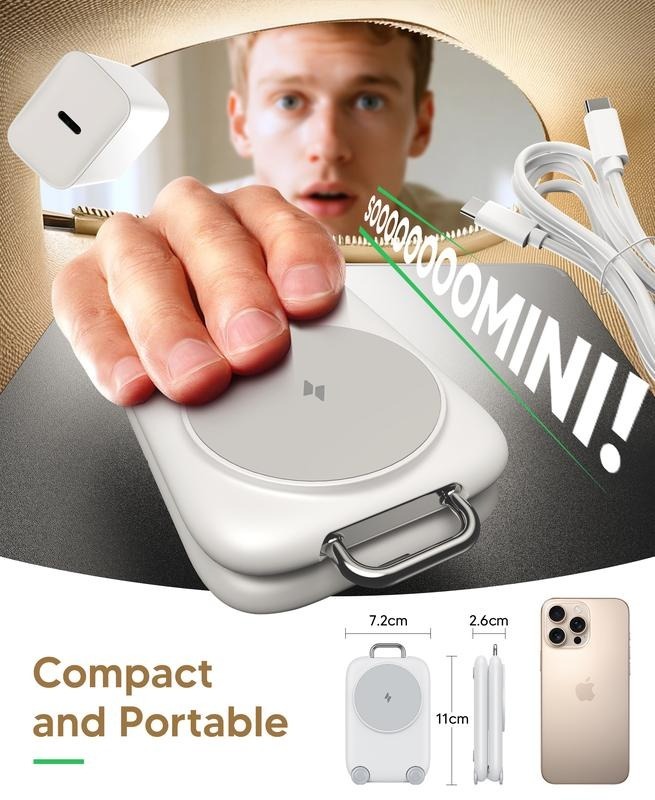 G-OUSSVE | Traveling Fast Wireless Charging Station for Apple Devices, Magnetic 3 in 1 Travel MagSafe Charger Stand for iPhone 17 16 15 14 13 12 Pro Max Plus, Apple Watch& Air pods 4 3 2 Pro