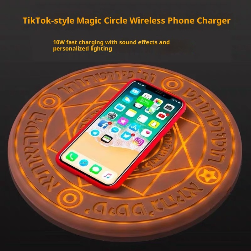 G-OUSSVE |  10W Magic Array Wireless Charger Creative Luminous Base Cool with Sound Effects Phone Automatic Induction Charging Display