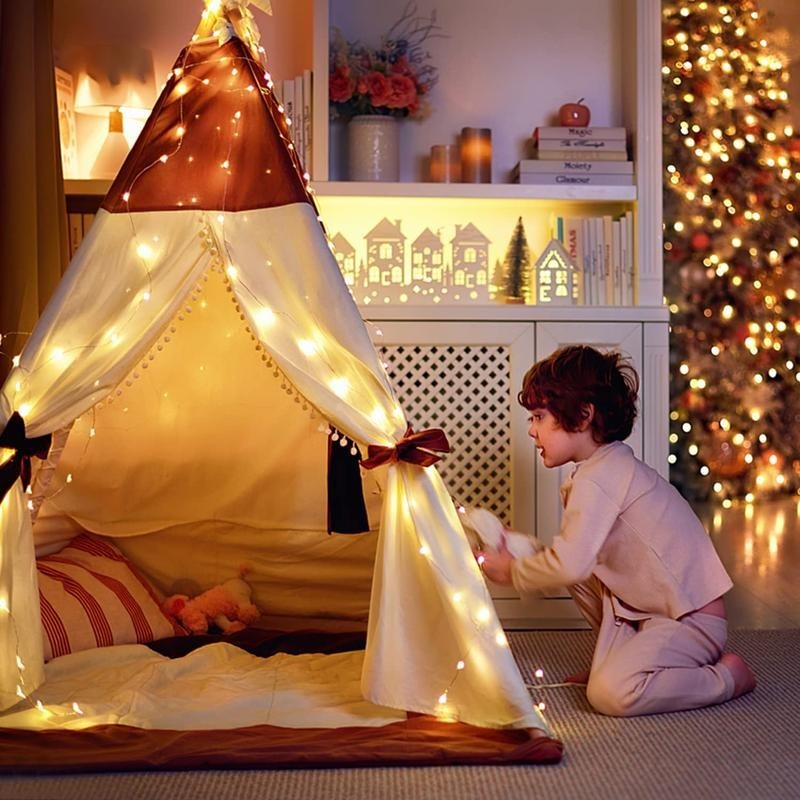 G-OUSSVE | LED Fairy Lights Battery Operated Christmas String Lights with Remote, Waterproof 8 Modes Firefly Twinkle Lights for Christmas Tree, Wreath Decor