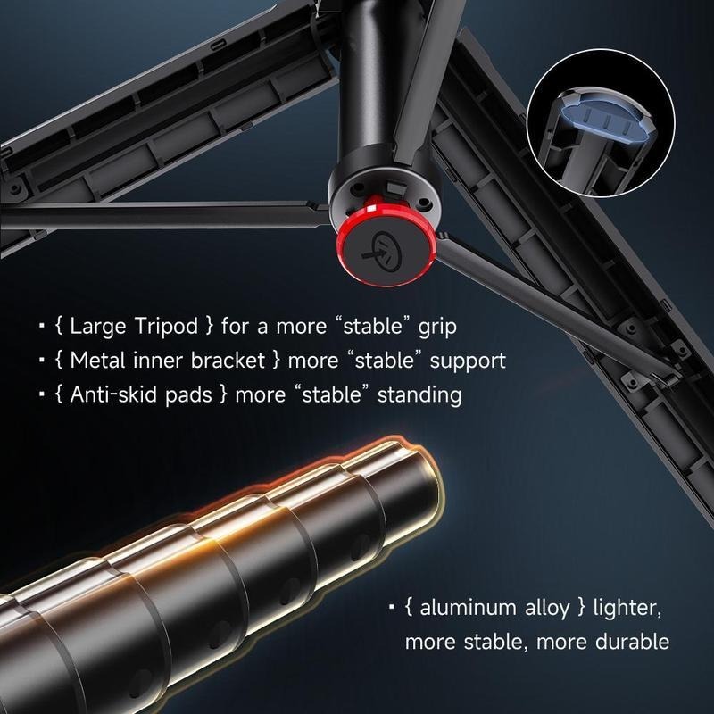 G-OUSSVE 1.76m Tracking Function Automatic Pop-open Tripod Stand for Cell Phone, Detachable Phone Clip, Gesture Controls The Stable Tripod, Selfie Accessories
