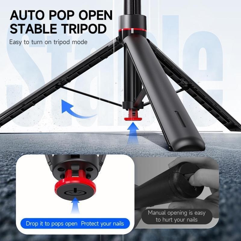 G-OUSSVE 1.76m Tracking Function Automatic Pop-open Tripod Stand for Cell Phone, Detachable Phone Clip, Gesture Controls The Stable Tripod, Selfie Accessories