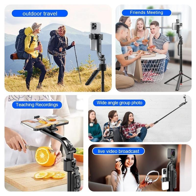 G-OUSSVE 1.76m Tracking Function Automatic Pop-open Tripod Stand for Cell Phone, Detachable Phone Clip, Gesture Controls The Stable Tripod, Selfie Accessories