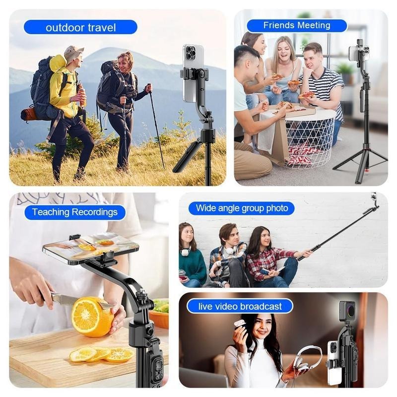 G-OUSSVE 1.76m Tracking Function Automatic Pop-open Tripod Stand for Cell Phone, Detachable Phone Clip, Gesture Controls The Stable Tripod, Selfie Accessories